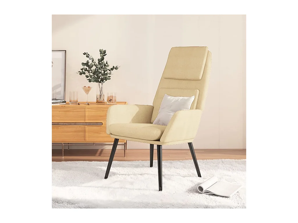 Sillón de relax | Silla de relax de tela color crema SHL4708