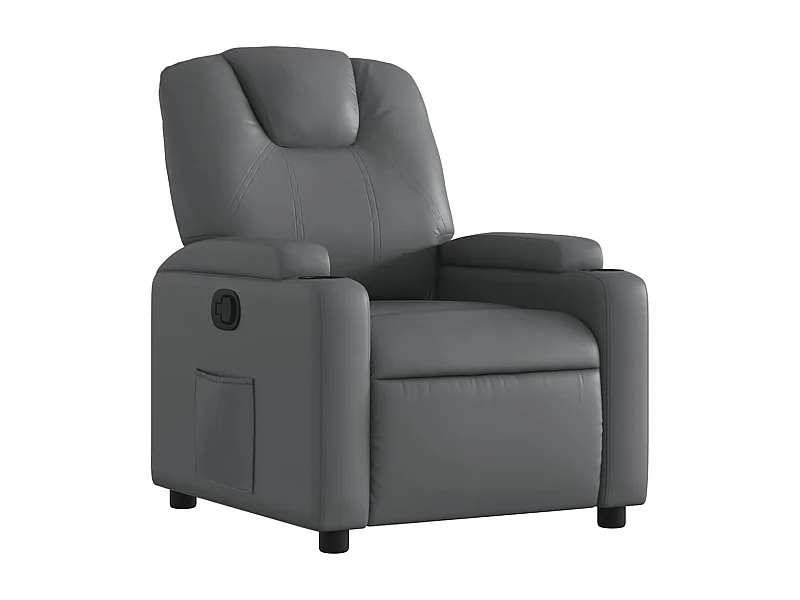 Sillón de relax | Sillón reclinable de cuero sintético gris SHL7136