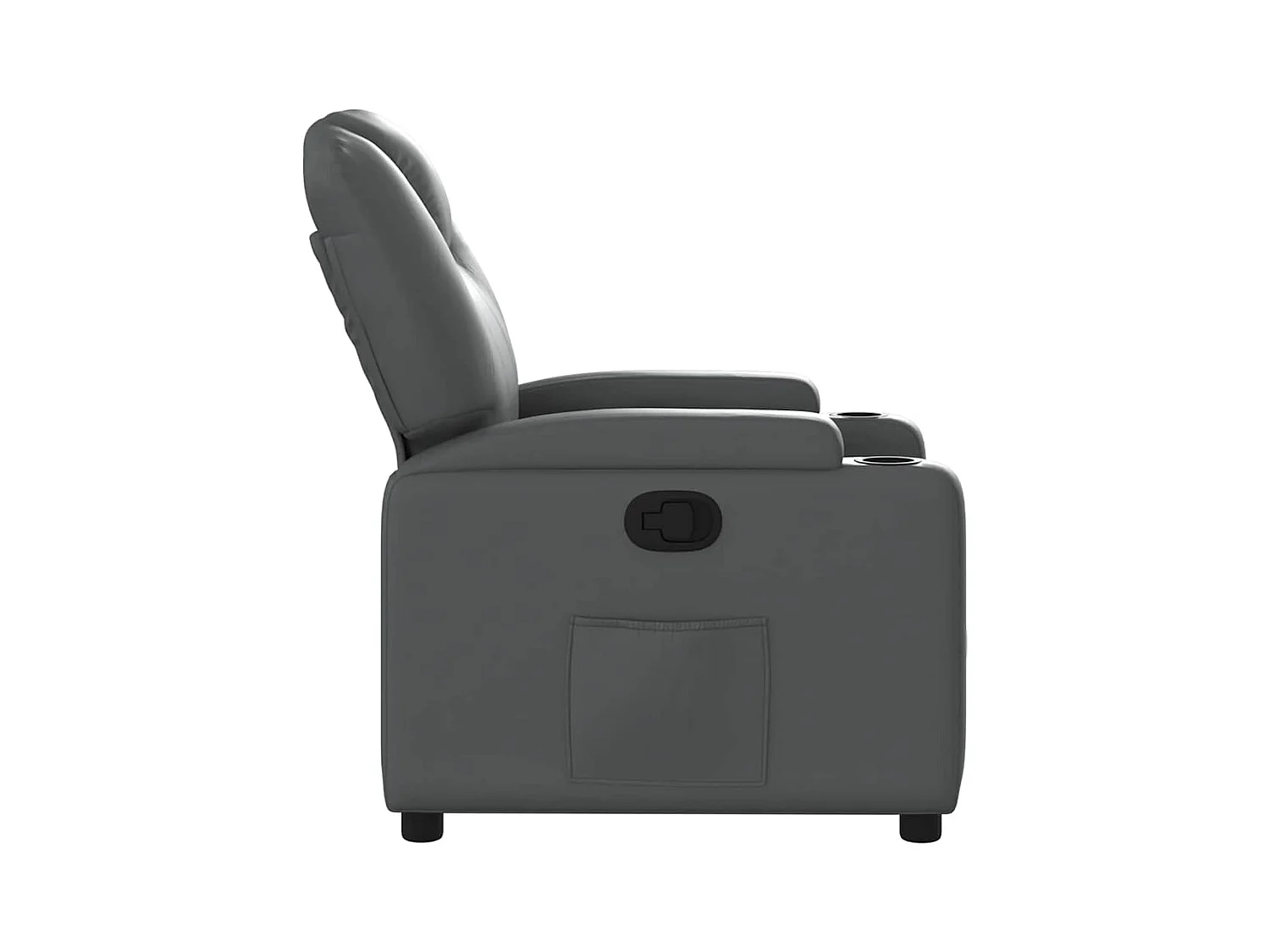 Sillón de relax | Sillón reclinable de cuero sintético gris SHL7136