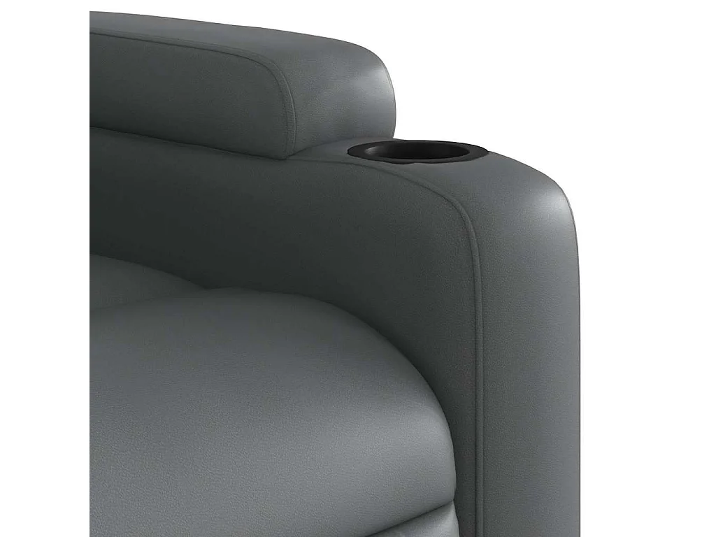 Sillón de relax | Sillón reclinable de cuero sintético gris SHL7136
