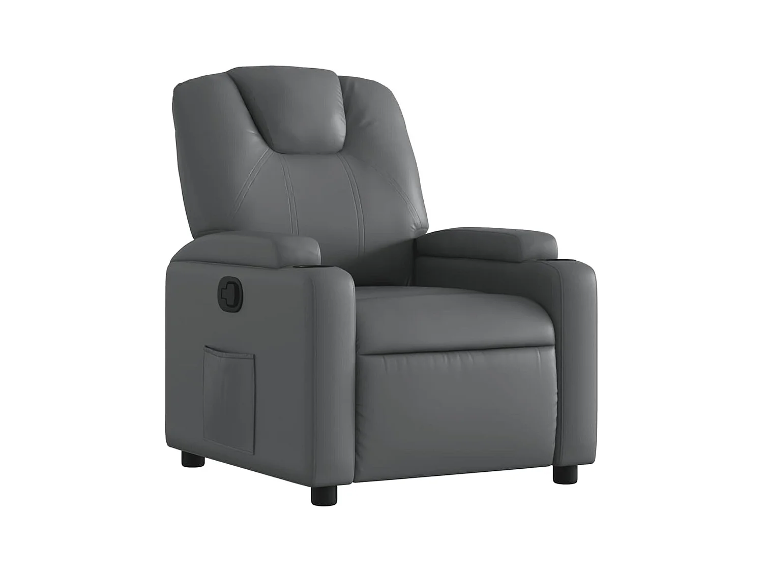 Fauteuil inclinable-Fauteuil salon Gris Similicuir SHL2371