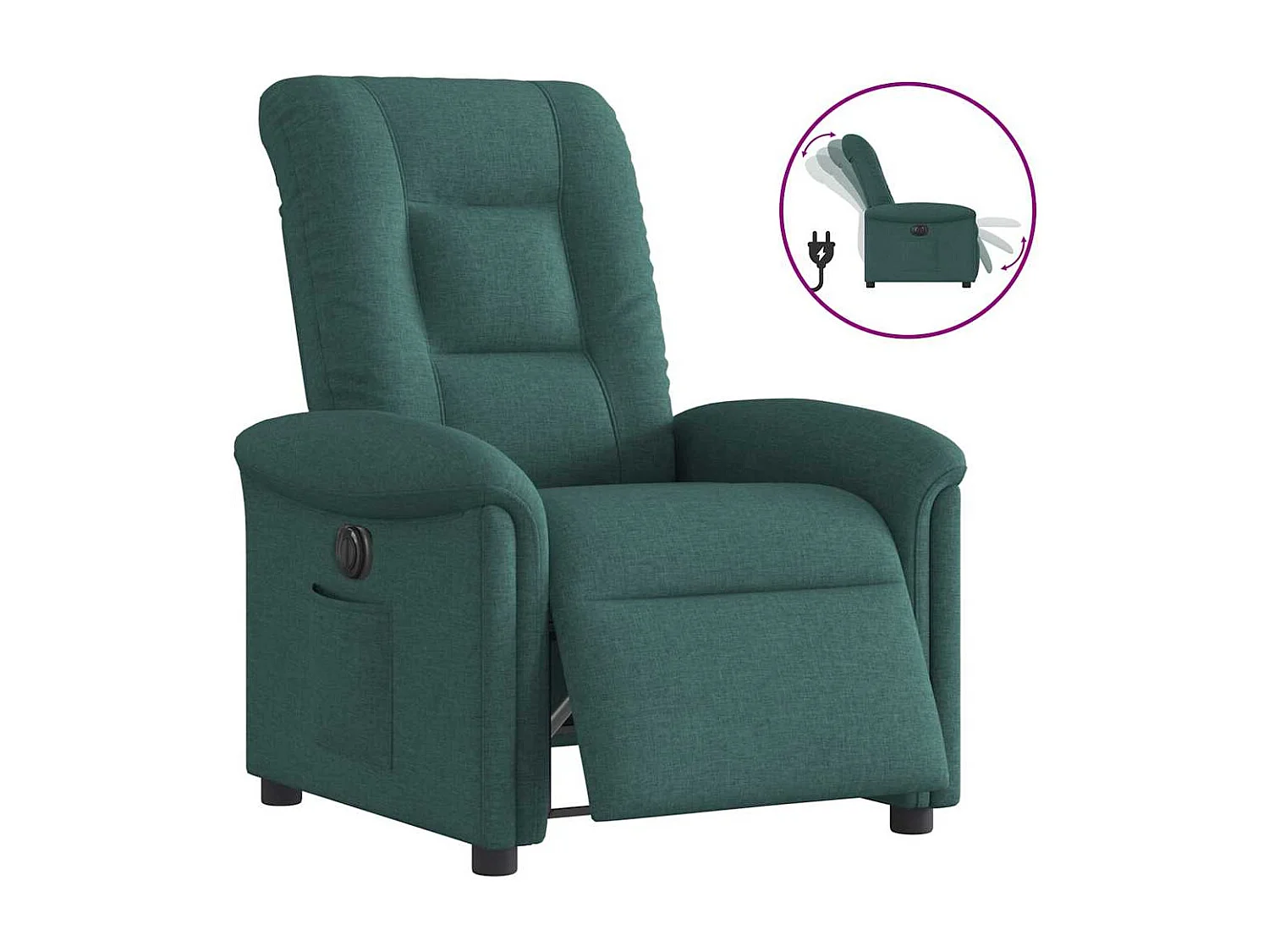 Sillón de relax | Silla | Sillón reclinable eléctrico tela verde oscuro SHL6168