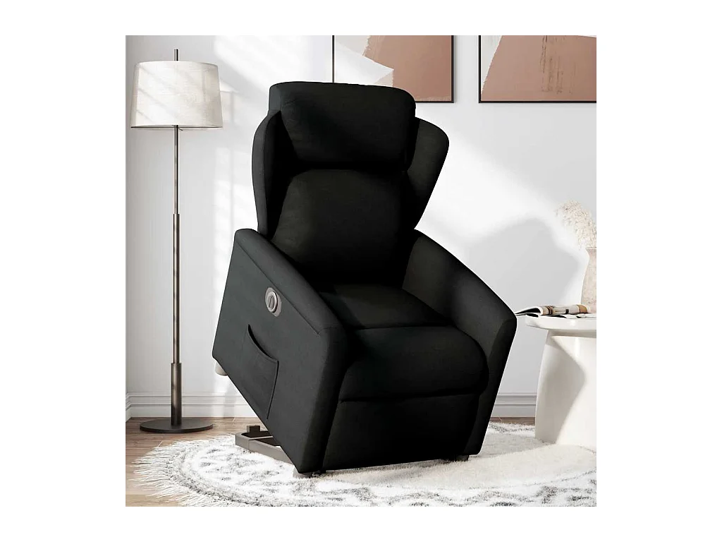 Silla de relax | Sillón eléctrico reclinable elevable de tela negro SHL9315