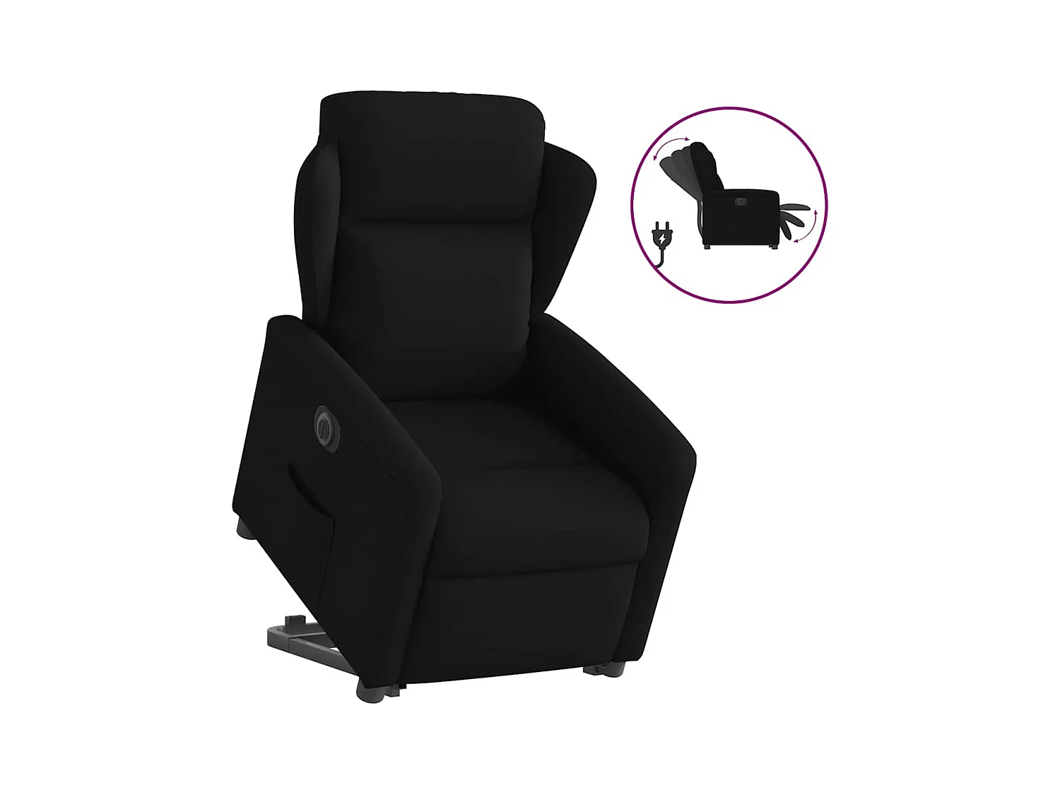 Silla de relax | Sillón eléctrico reclinable elevable de tela negro SHL9315