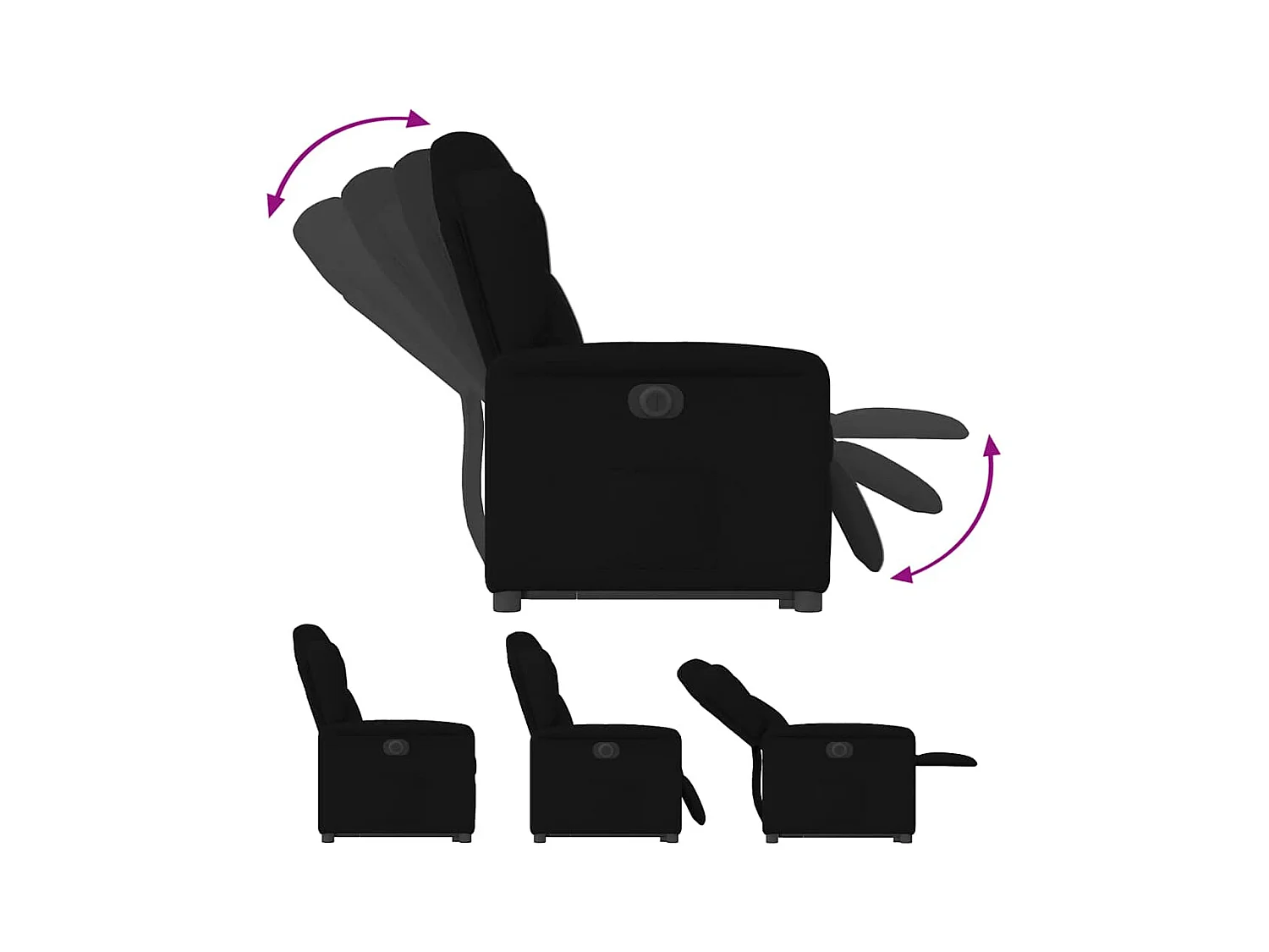 Silla de relax | Sillón eléctrico reclinable elevable de tela negro SHL9315