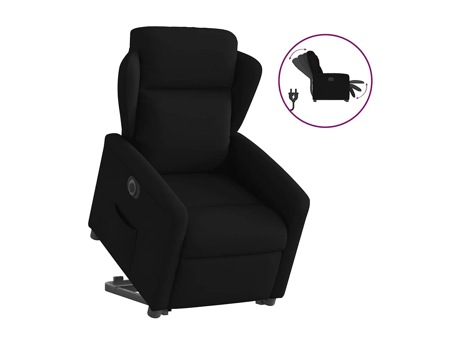 Fauteuil inclinable électrique-Chaise de relax-Fauteuil TV noir tissu SHL4293