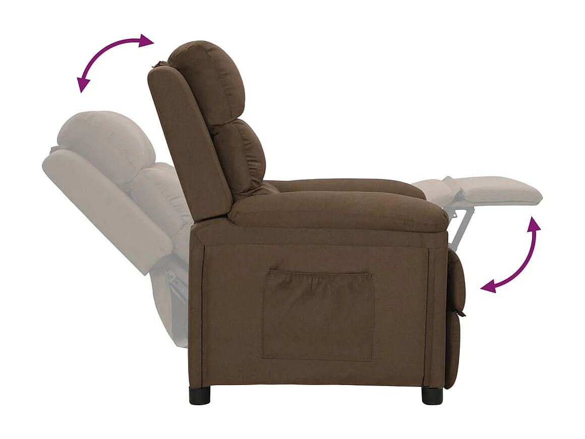 Relaxstoel | Fauteuil | Bureaustoel verstelbaar stof bruin