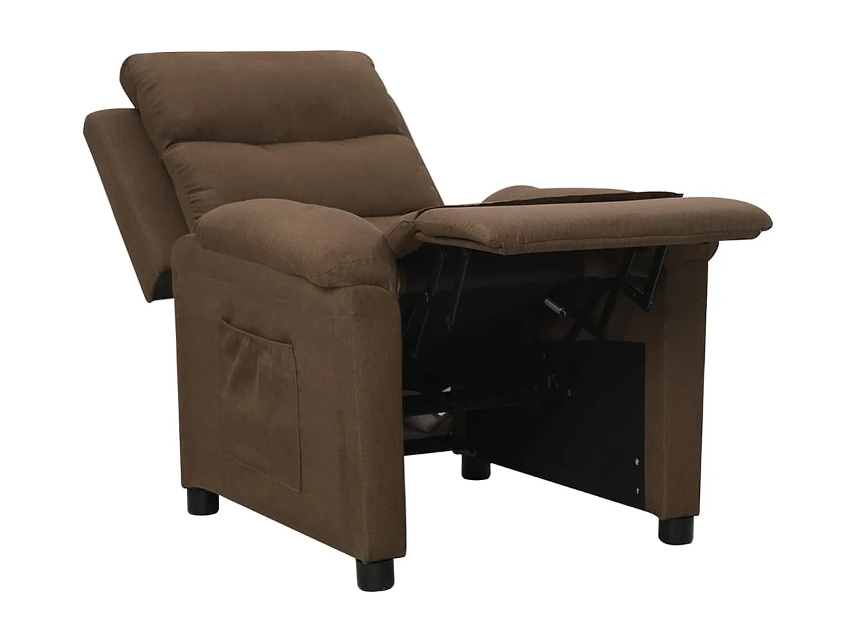 Relaxstoel | Fauteuil | Bureaustoel verstelbaar stof bruin