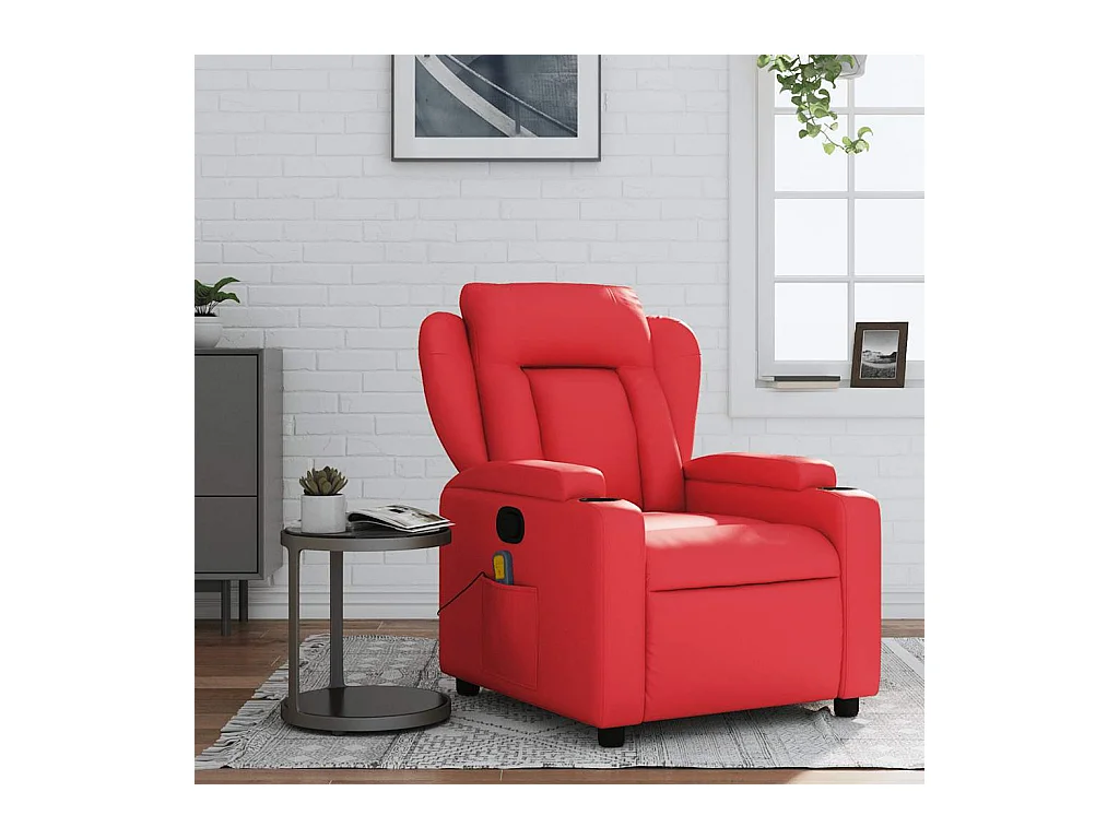 Sillón de salón | Silla | Sillón de masaje reclinable cuero sintético rojo SHL5160
