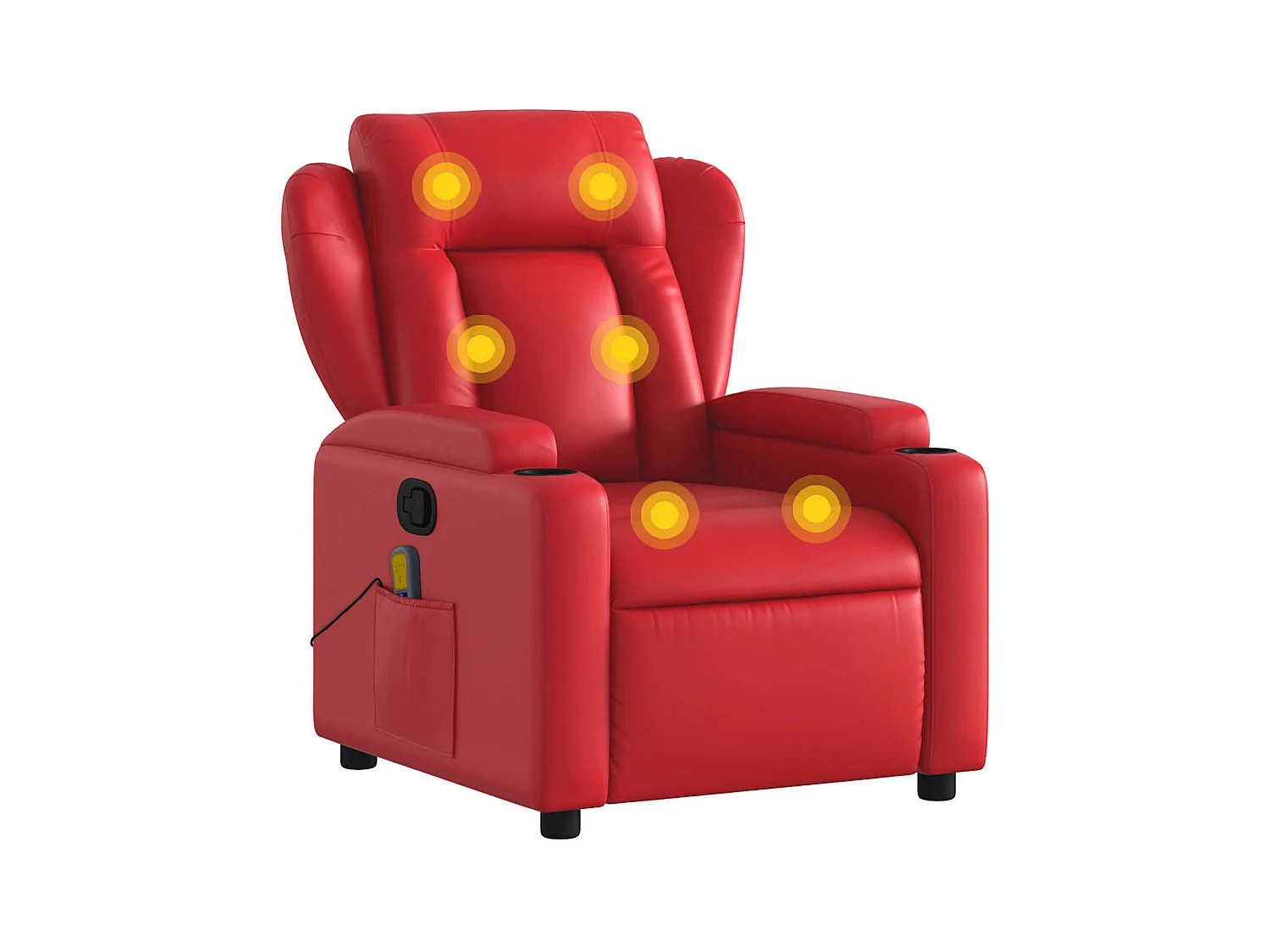 Fauteuil inclinable-Chaise de relax-Fauteuil de Massage rouge similicuir SHL1755