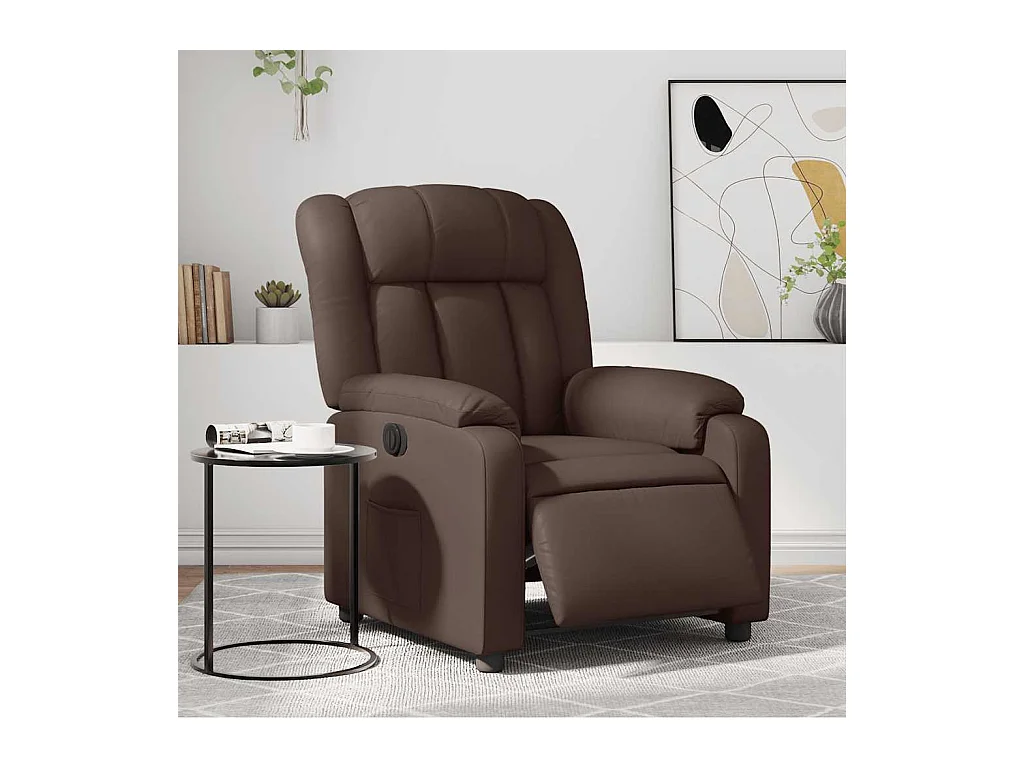 Sillón de relax | Silla | Sillón reclinable eléctrico de cuero sintético marrón SHL7590