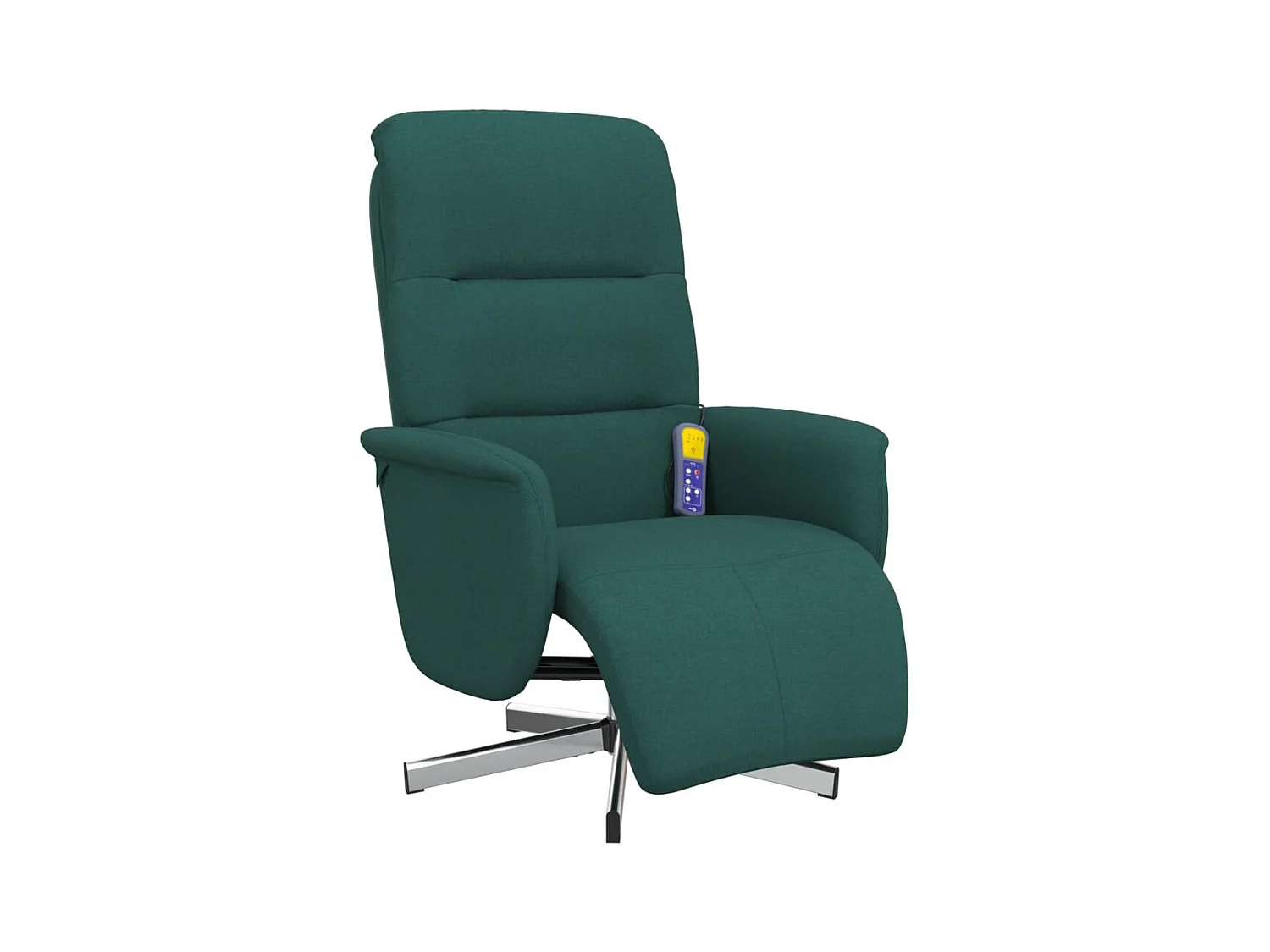 Sillón de relax | Sillón reclinable de masaje con reposapiés tela verde oscuro SHL5159