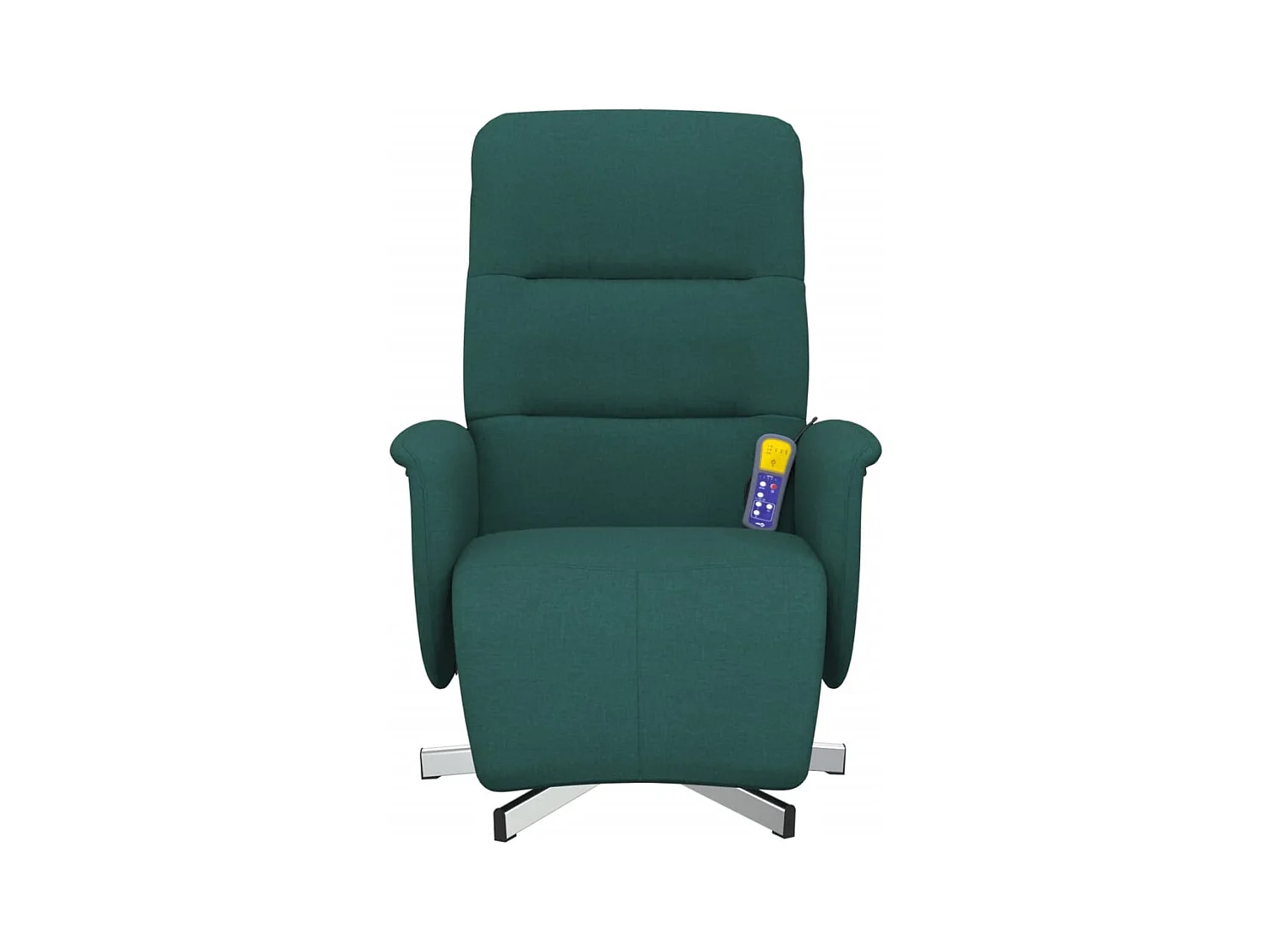 Sillón de relax | Sillón reclinable de masaje con reposapiés tela verde oscuro SHL5159