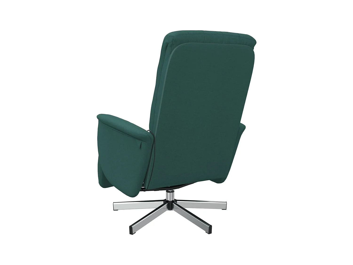 Sillón de relax | Sillón reclinable de masaje con reposapiés tela verde oscuro SHL5159