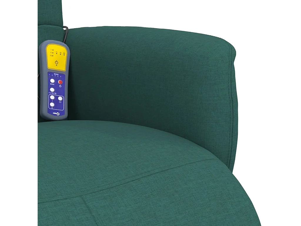 Sillón de relax | Sillón reclinable de masaje con reposapiés tela verde oscuro SHL5159
