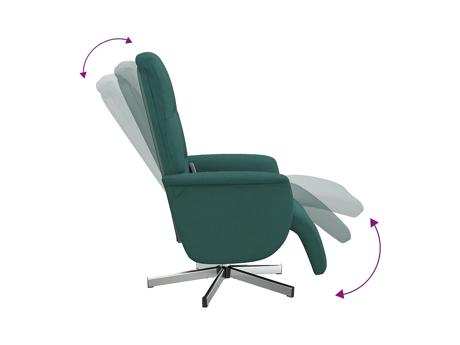 Massagesessel mit Fußteil Dunkelgrün Stoff SHL23548