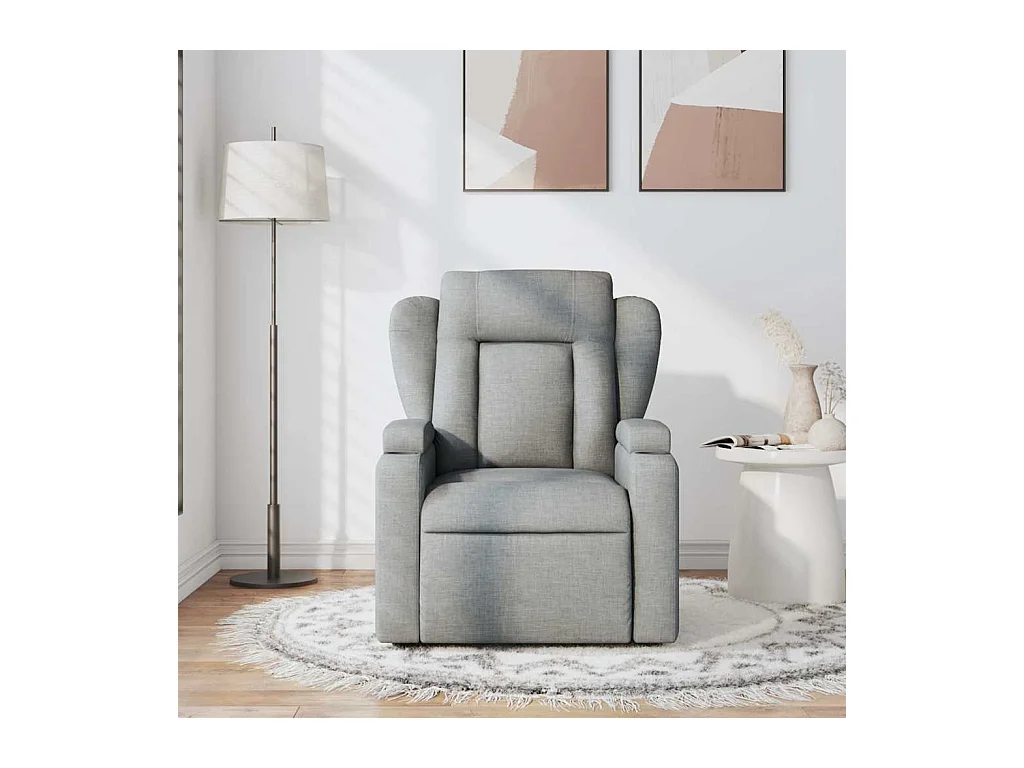 Sillón de relax | Sillón reclinable de masaje de tela gris claro SHL7286