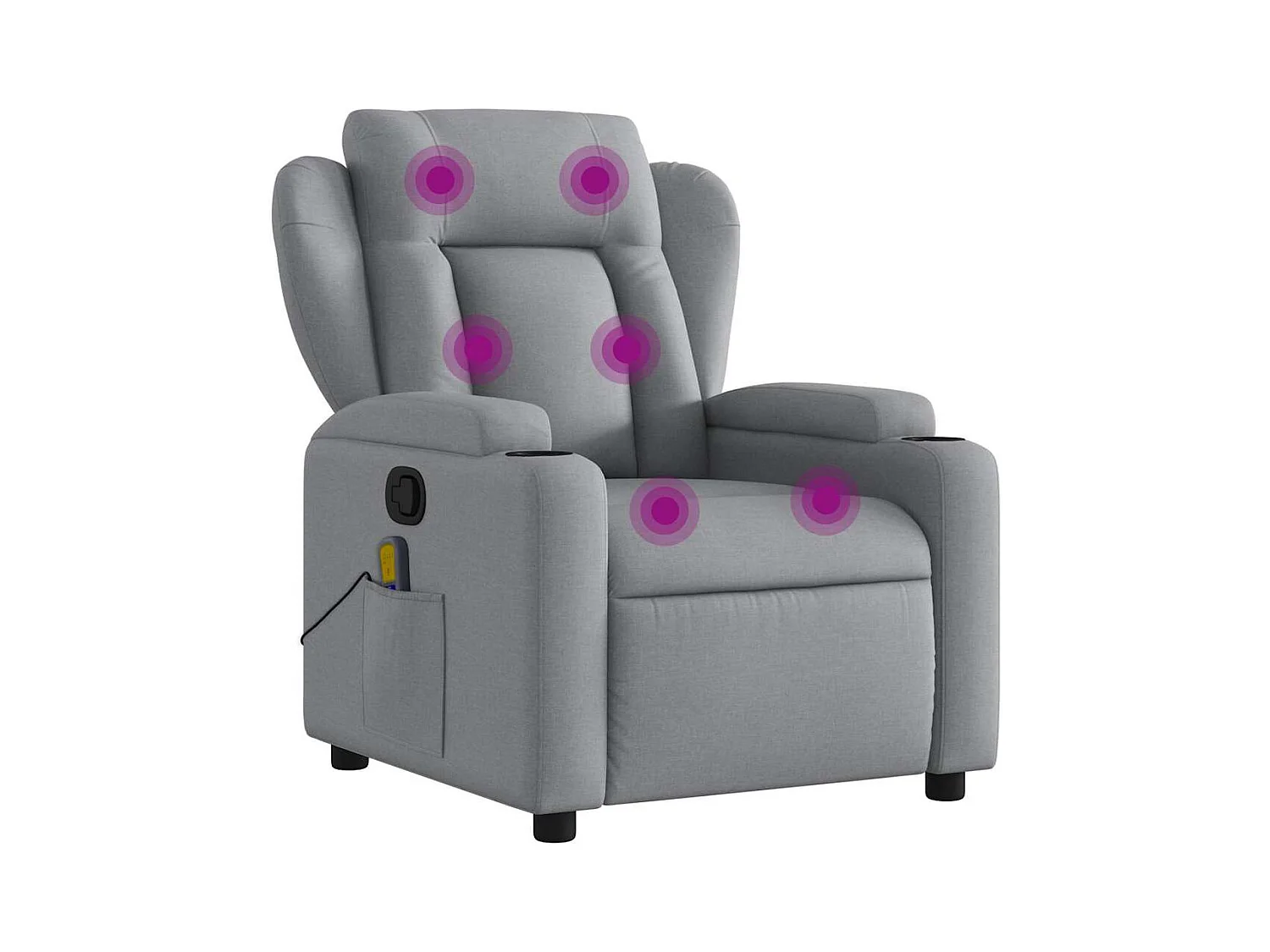 Fauteuil inclinable-Chaise de relax-Fauteuil de Massage Gris clair Tissu SHL1851