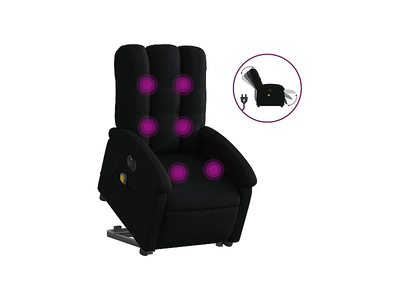 Sillón de salón | Silla | Sillón de masaje eléctrico reclinable elevable tela negro SHL2139