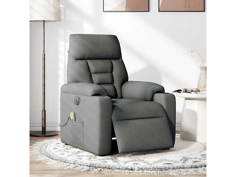 Sillón de relax | Sillón reclinable de masaje eléctrico tela gris oscuro SHL4893