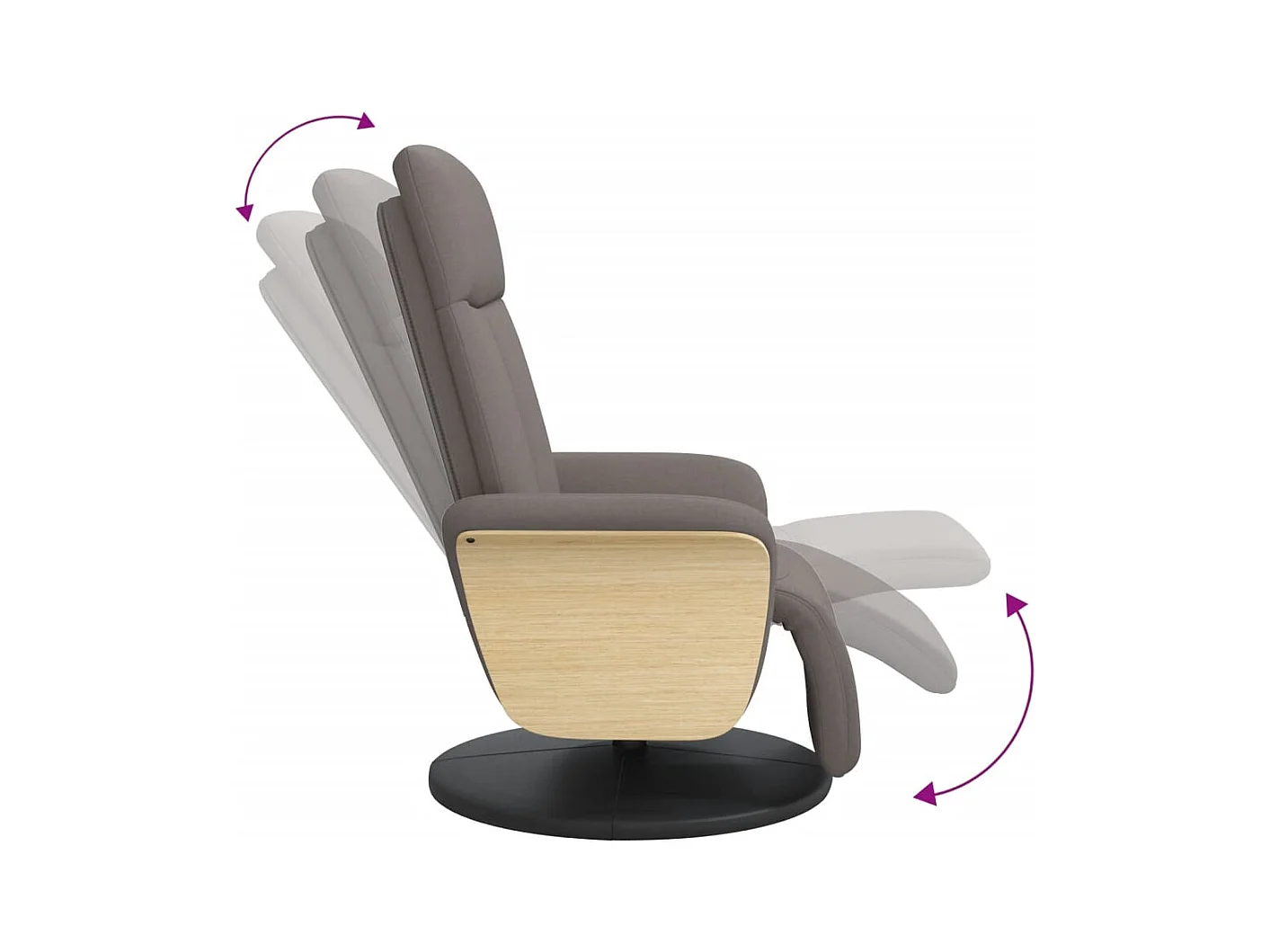 Sillón de relax | Sillón reclinable con reposapiés tela gris taupe SHL7095