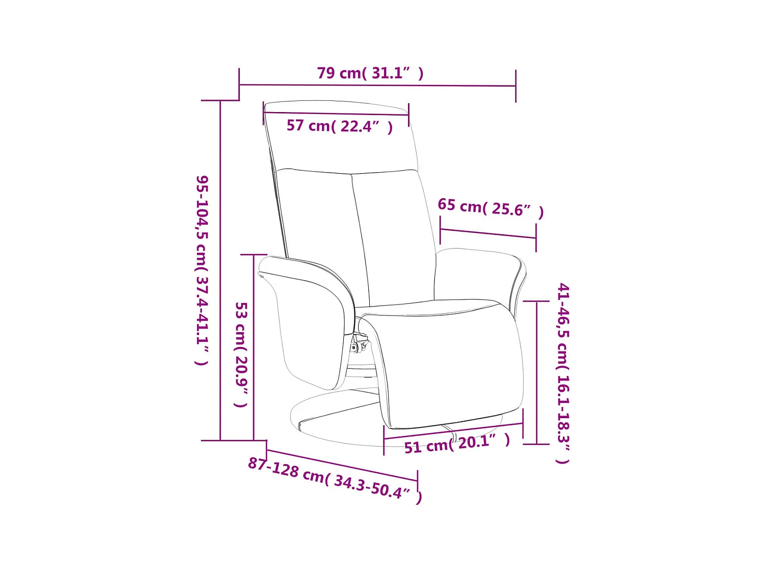 Sillón de relax | Sillón reclinable con reposapiés tela gris taupe SHL7095