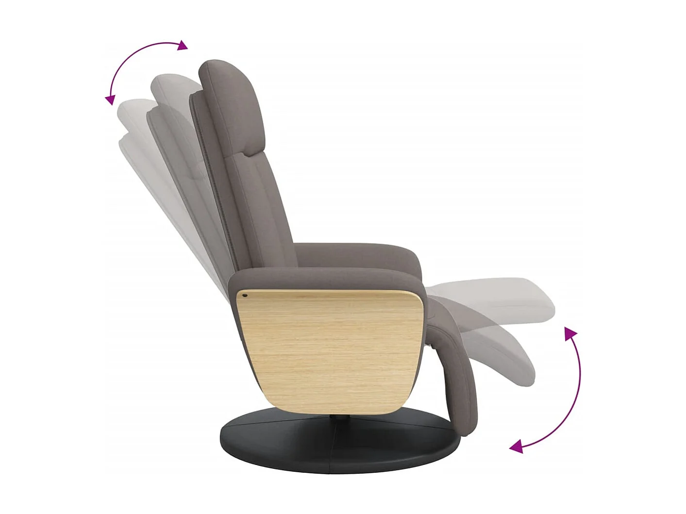 Relaxsessel | Lounge Sessel für Wohnzimmer mit Fußteil Taupe Stoff SHL64036