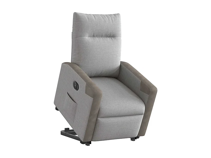 Silla de relax | Sillón eléctrico reclinable elevable de tela gris nube SHL6871