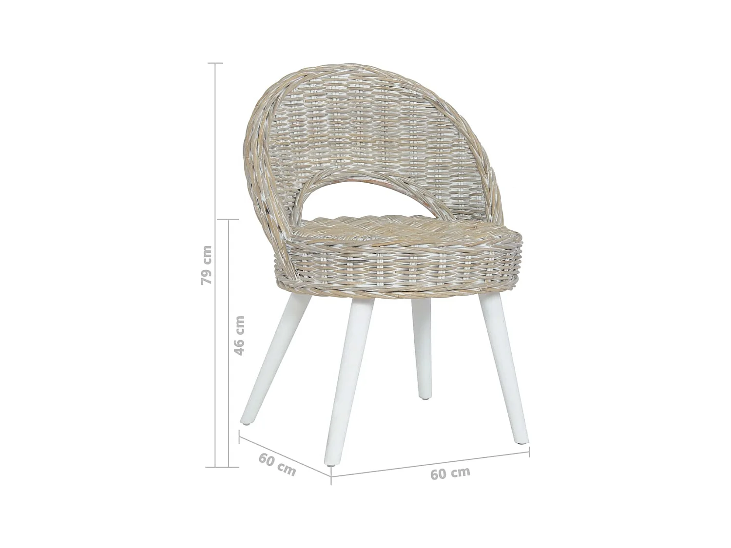 Cadeira em vime Kubu branco SHL242354