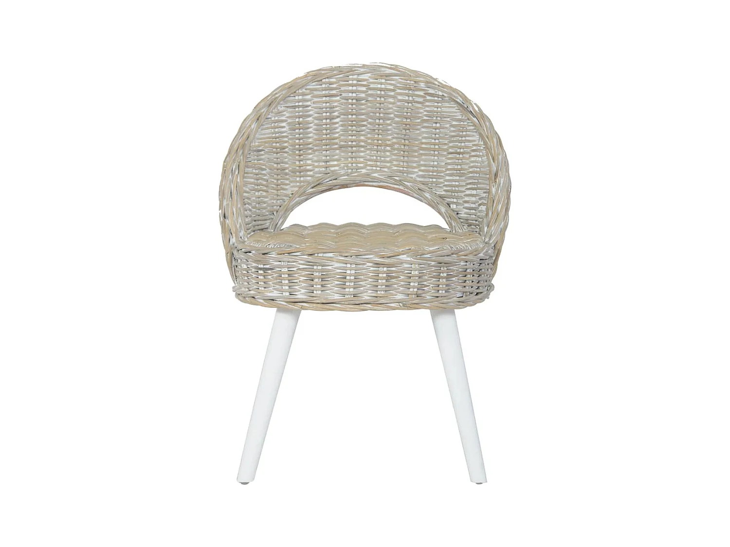 Fauteuil de salon-Chaise de canapé rotin kubu blanc SHL3321