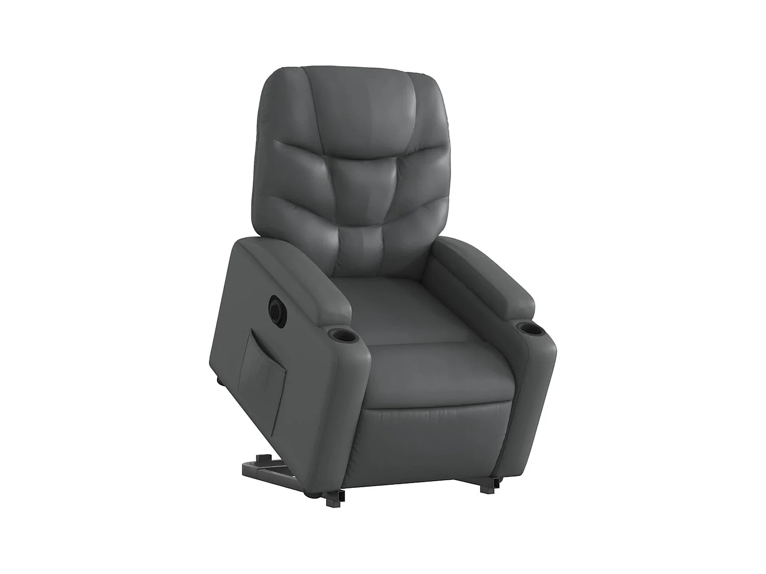 Sillón de relax | Sillón reclinable elevable eléctrico de cuero sintético gris SHL4736