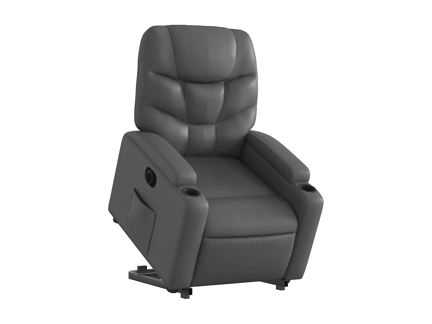Fauteuil inclinable électrique-Chaise de relax-Fauteuil salon gris similicuir SHL2267