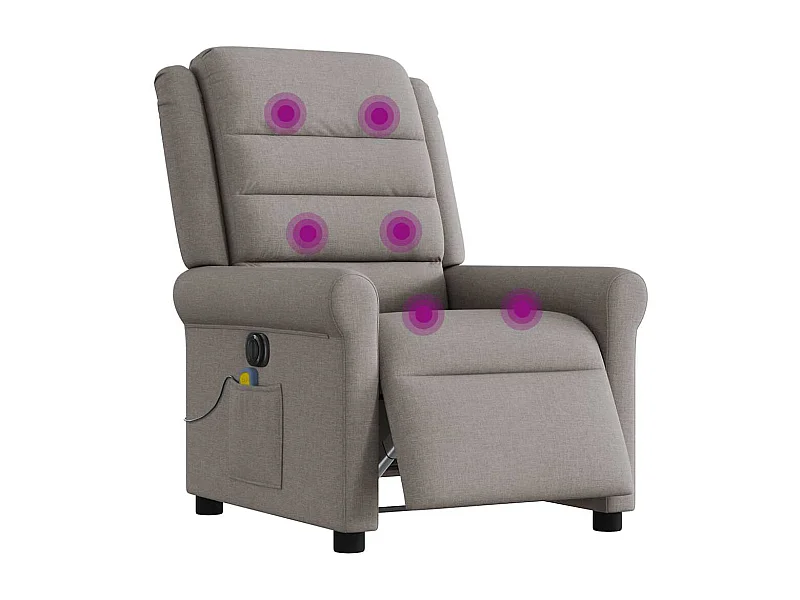 Sillón de relax | Sillón reclinable de masaje eléctrico tela gris taupe SHL5203