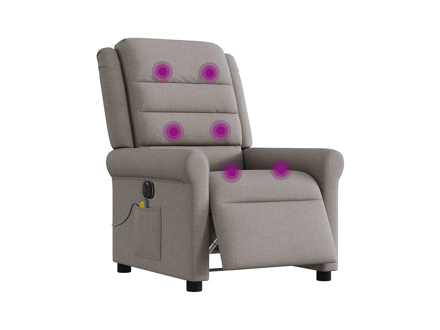 Fauteuil inclinable électrique-Fauteuil de massage de Salon Taupe Tissu SHL2795