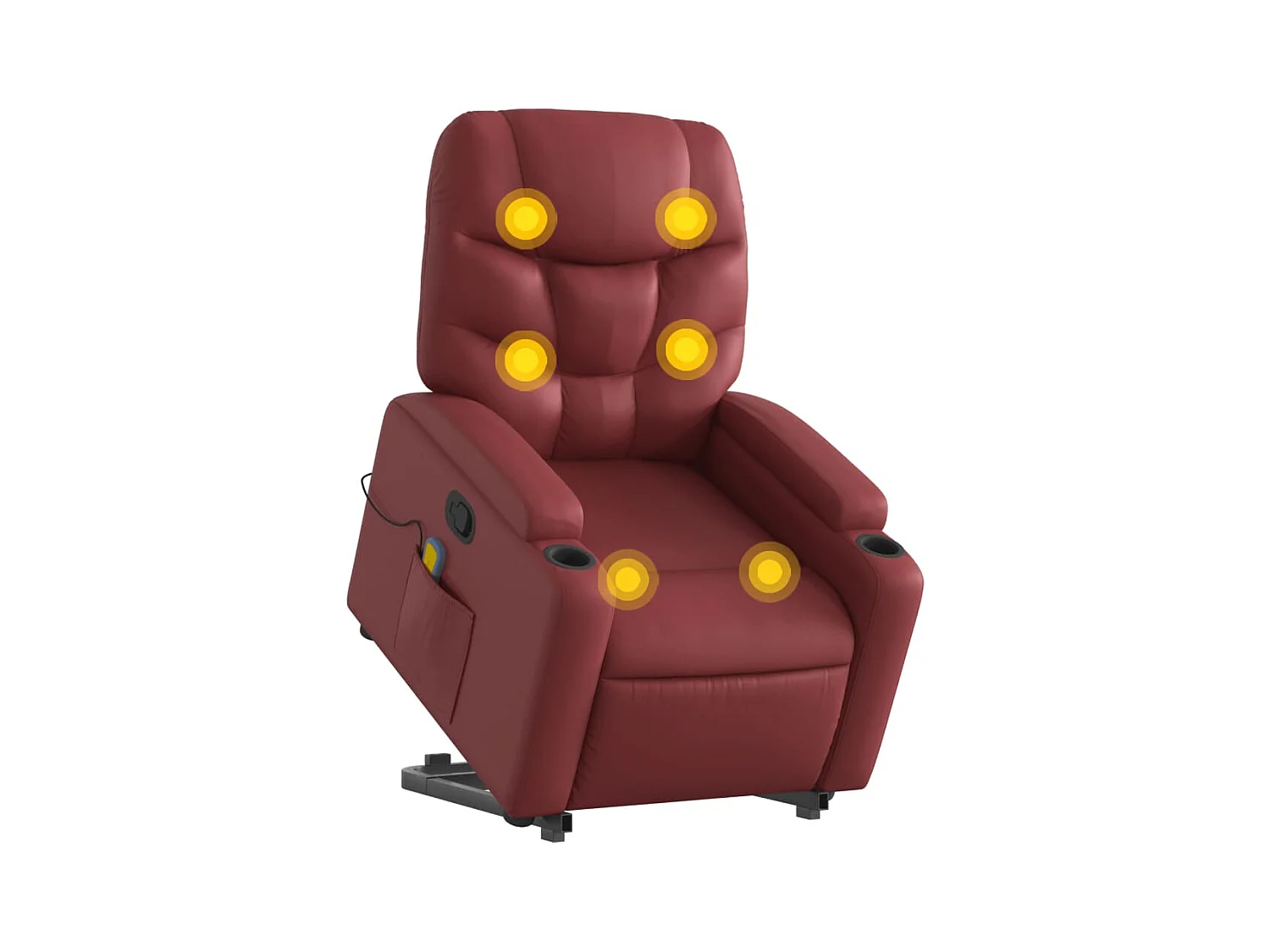 Fauteuil inclinable-Chaise de relax-Fauteuil de Massage Rouge bordeaux Similicuir SHL2978