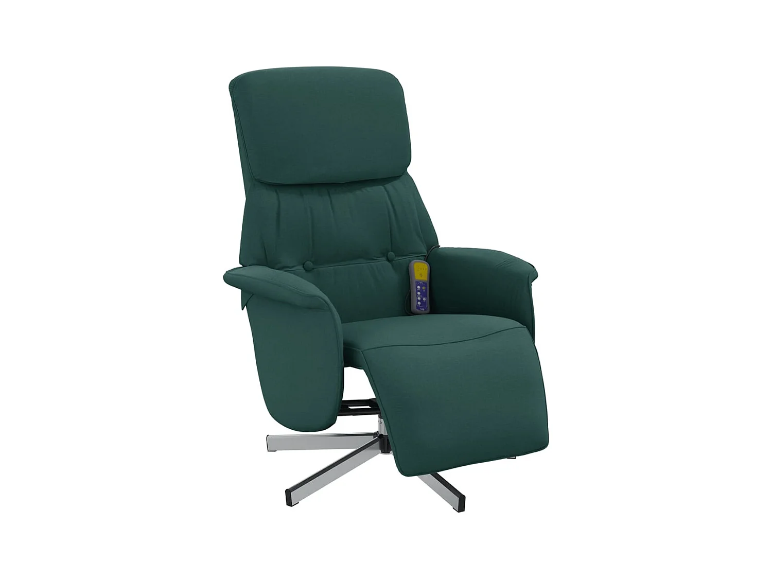 Sillón de relax | Sillón reclinable de masaje con reposapiés tela verde oscuro SHL8441