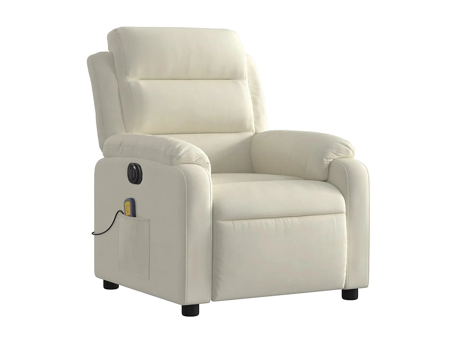 Fauteuil inclinable électrique-Chaise-Fauteuil de Massage crème velours SHL3359