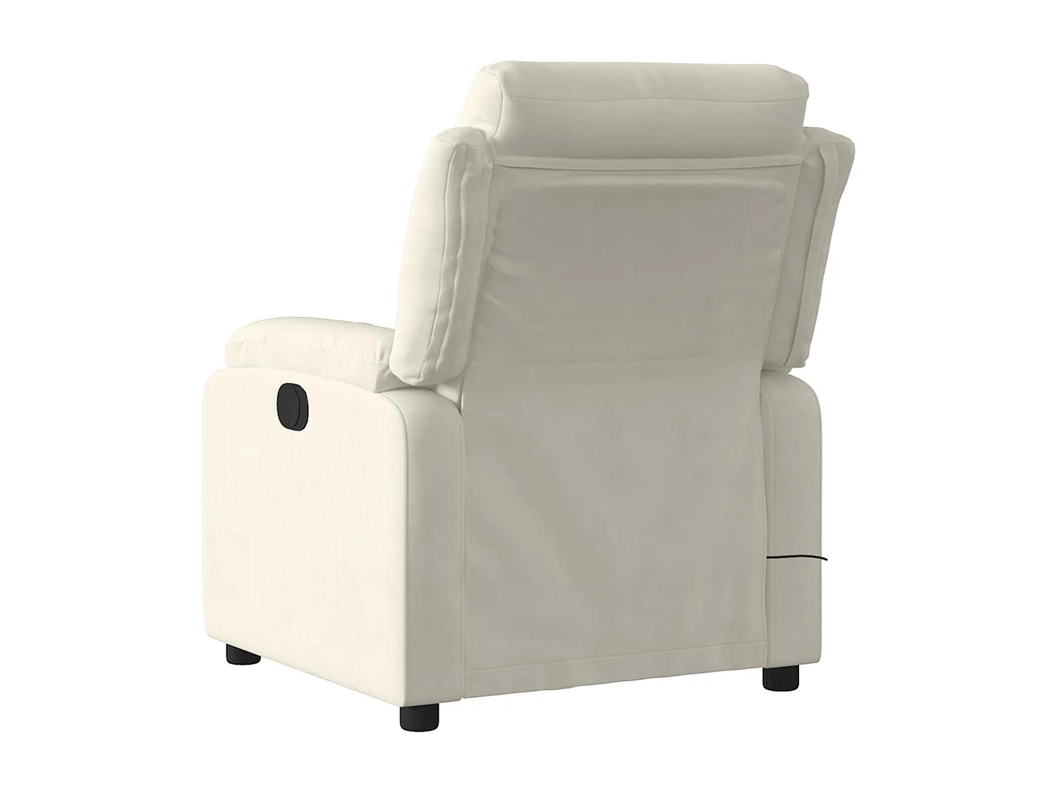 Fauteuil inclinable électrique-Chaise-Fauteuil de Massage crème velours SHL3359