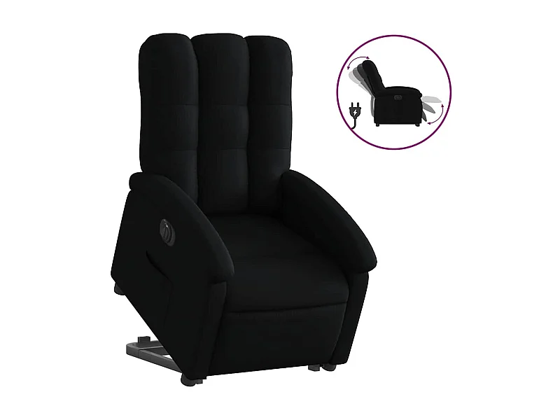 Silla de relax | Sillón eléctrico reclinable elevable de tela negro SHL6178