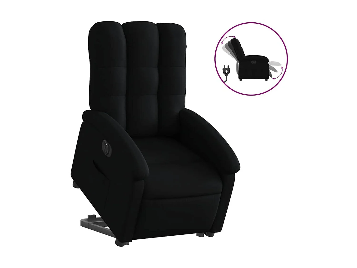 Silla de relax | Sillón eléctrico reclinable elevable de tela negro SHL6178