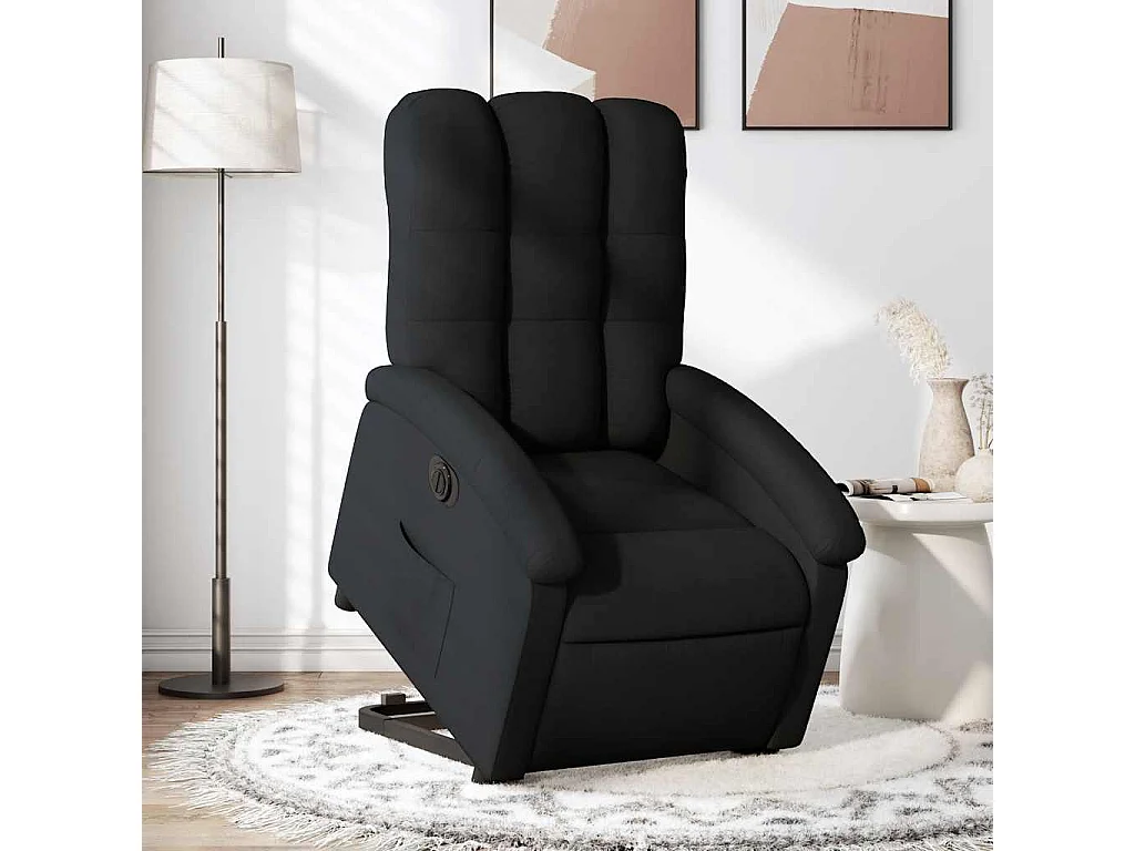 Silla de relax | Sillón eléctrico reclinable elevable de tela negro SHL6178