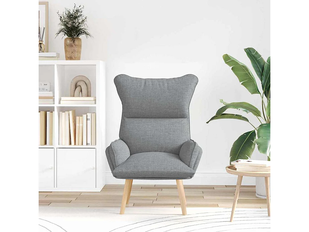 Fauteuil Salon-Chaise de relax Gris clair 69x74x93 cm tissu SHL4550