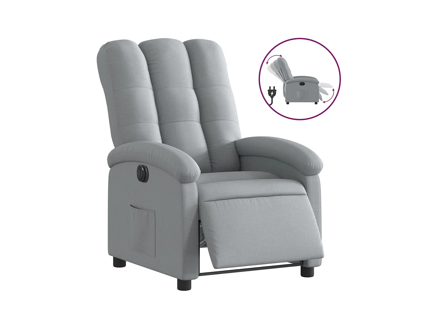 Sillón de relax | Silla | Sillón reclinable eléctrico tela gris claro SHL7510