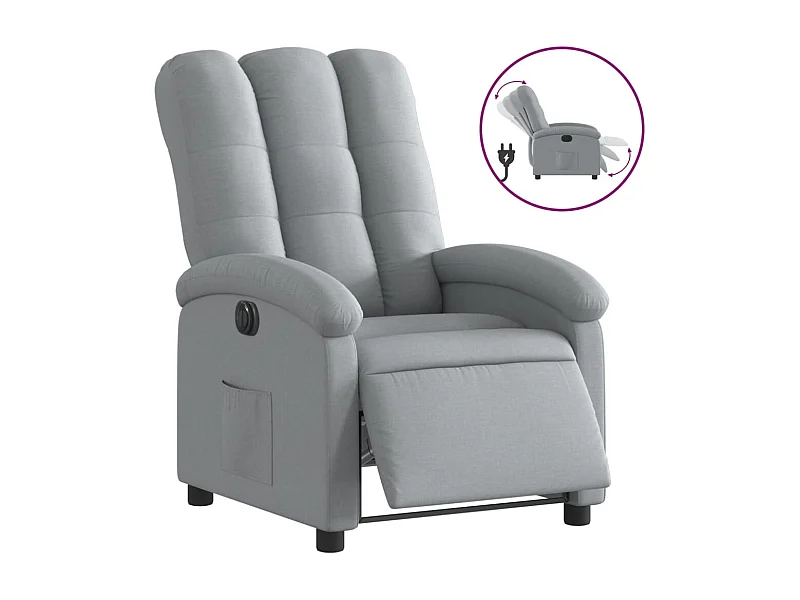 Fauteuil inclinable électrique-Chaise de relax-Fauteuil salon Gris clair Tissu SHL4904