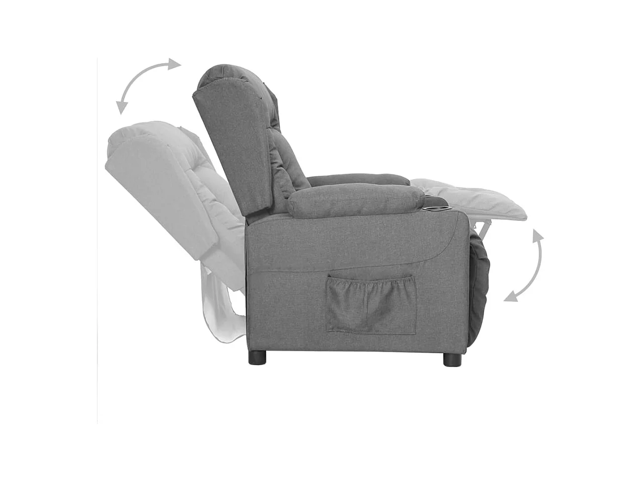 Silla de relax | Sillón elevable tela gris claro SHL8625