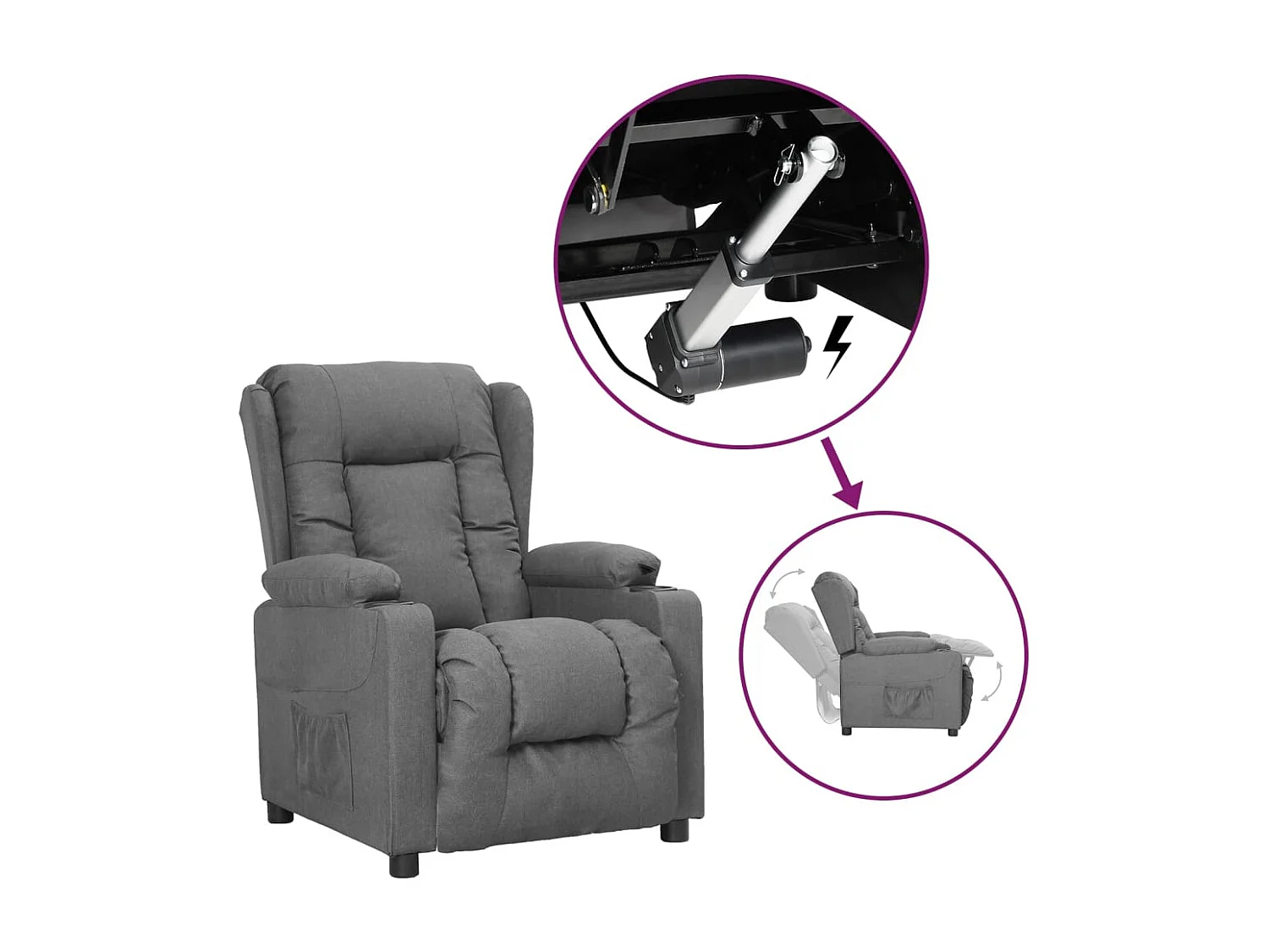 Relaxsessel | Aufstehsessel Hellgrau Stoff SHL5268