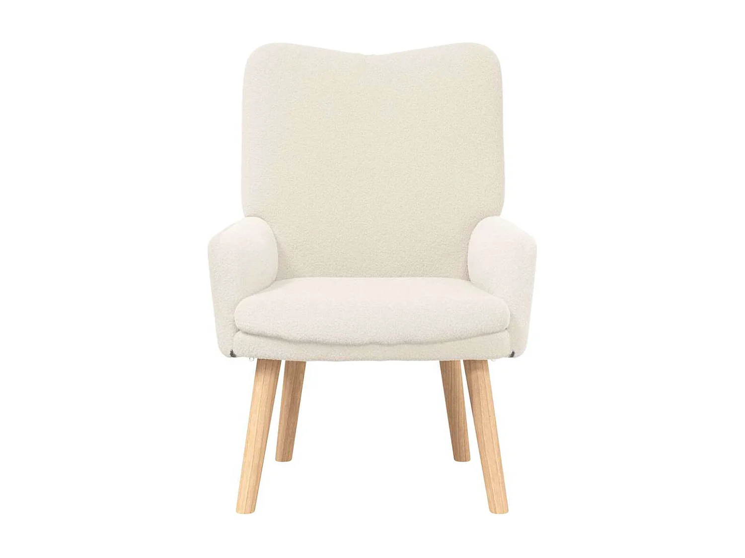 Relaxsessel | Lounge Sessel für Wohnzimmer Creme 63x67x94 cm Sherpa-Stoff SHL30501