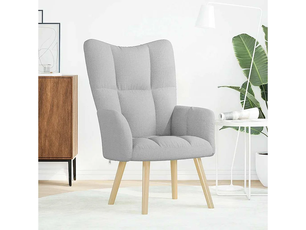 Fauteuil de Salon-Chaise de relaxation moderne gris nuage tissu SHL2771