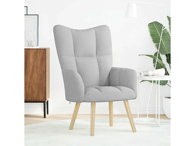 Fauteuil de Salon-Chaise de relaxation moderne gris nuage tissu SHL2771