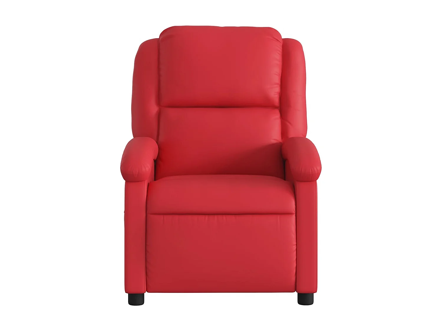 Poltrona massagens reclinável elétrica couro artif. vermelho SHL690304